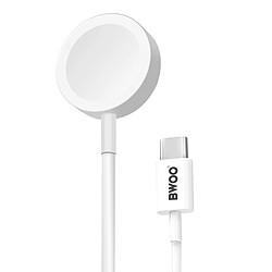 Bwoo Câble Magnétique pour Apple Watch 5W avec Prise USB-C Compact Blanc