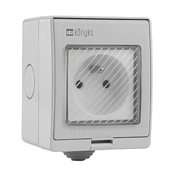 Konyks Pluviose FR Prise extérieure WiFi , Étanchéité IP55, compatible Smartlife et Tuya, Amazon Alexa et Google Home