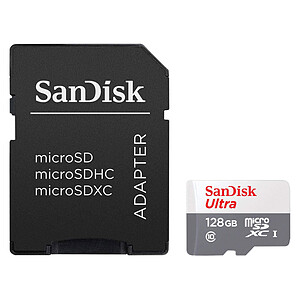 SanDisk Ultra microSDXC 128 Go adaptateur SD
