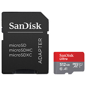 SanDisk Ultra microSD UHS I U1 512 Go 150 Mo s Adaptateur SD
