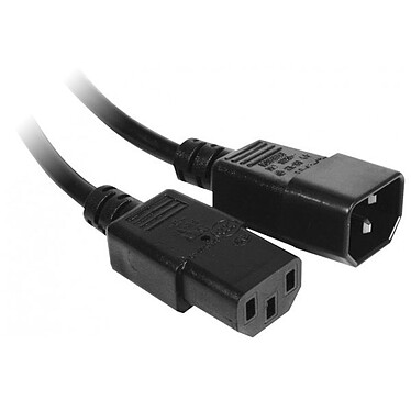 Power extension for PC, monitor and UPS (3 m) - (colour black)