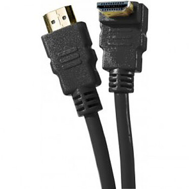 Câble HDMI 1.4 Ethernet Channel Coudé mâle/mâle Noir - (2 mètres)