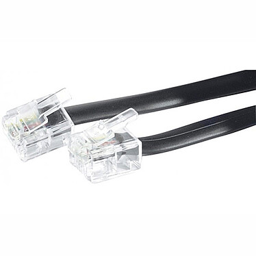 Câble RJ11 mâle/mâle (2 mètres) - (coloris noir) Câble RJ11 mâle/mâle (2 mètres) - (coloris noir)