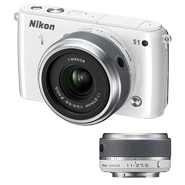 Nikon 1 S1 + Objectif NIKKOR 11-27,5 mm f/3.5-5.6 Blanc
