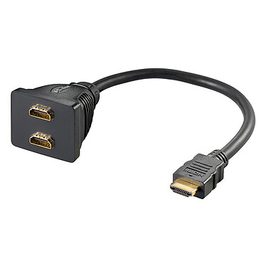 Splitter HDMI 2 sorties Adaptateur HDMI mâle avec 2 sorties HDMI femelles