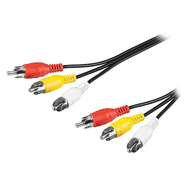 Audio/video cable 3 RCA mle/mle (2.5 metres)