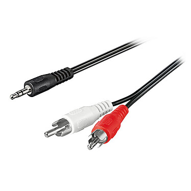 Audio cable 3.5 mm jack / 2x RCA mles - 10 m