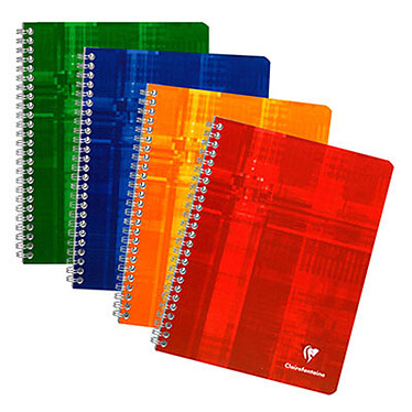 Clairefontaine Metric Spiral Notebook 100 pages 17 x 22 cm large squares Seys colours alatoires