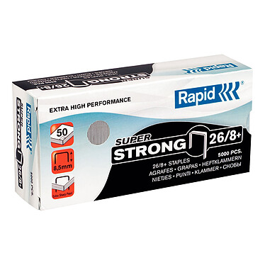 Rapid agrafes 26/8+ boite de 5000 agrafes SuperStrong
