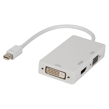 Adaptateur multiple mini DisplayPort Mâle vers DVI + VGA + HDMI 0,20 m blanc