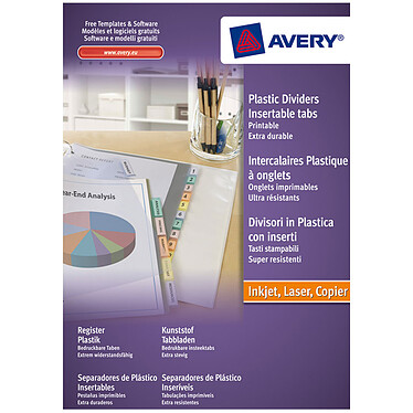  Avery intercalaire polypropylène A4 à onglets personnalisables 12 touches