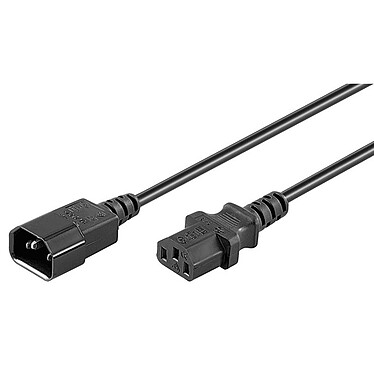 Power extension for PC, monitor and UPS (0.5 m) - (colour black)