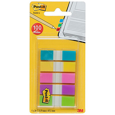 Post-it Index mini 100 marque-pages 12 x 44 mm assortis