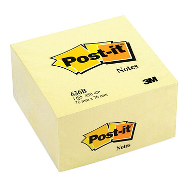 Post-it Bloc cube 450 feuillets 76 x 76 mm Néon Jaune