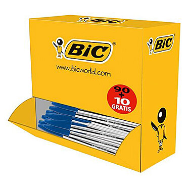 BIC Cristal Eco Pack de 90 stylos à bille bleu + 10 gratuits