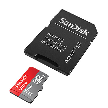 SanDisk Ultra microSDHC UHS-I U1 16 Go + Adaptateur SD