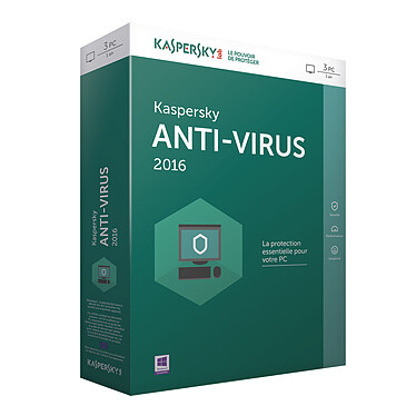 Kaspersky Anti-Virus 2016 - Licence 1 an 3 postes