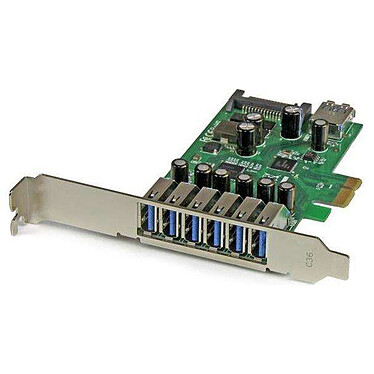 StarTech.com Carte contrôleur PCIe à 7 ports USB 3.0 - 6 externes 1 interne - avec alimentation SATA