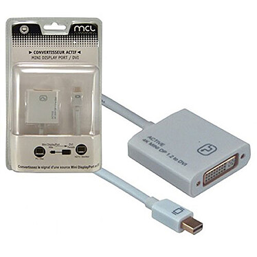 Convertisseur actif mini DisplayPort Mâle vers DVI-I (compatible 4K)