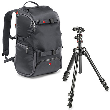 Manfrotto Travel Backpack MB MA-TRV-GY Gris + Befree MKBFRA4-BH