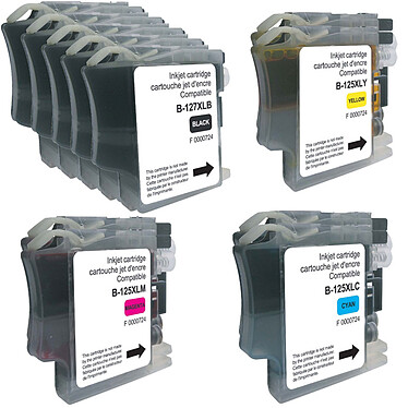 Megapack Cartouches compatibles LC125XL/LC127XL (Noir, cyan, magenta et jaune)