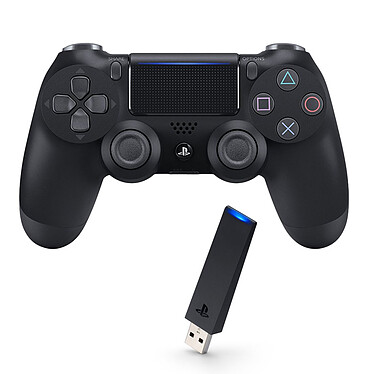 Sony DualShock 4 v2 (noire) + PlayStation 4 DualShock USB Adapter for PC/Mac