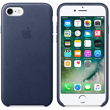 Apple Coque en cuir Bleu nuit Apple iPhone 7 