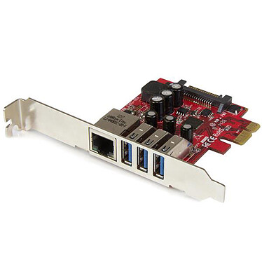 Scheda PCI Express StarTech.com a 3 porte USB 3.0 e 1 Gigabit Ethernet con UASP