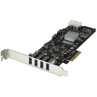StarTech.com Carte contrôleur PCI-E (4 ports USB 3.0 Type-A - SATA / LP4)