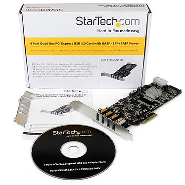cheap StarTech.com PCI-E controller card (4 USB 3.0 Type-A - SATA / LP4 ports)