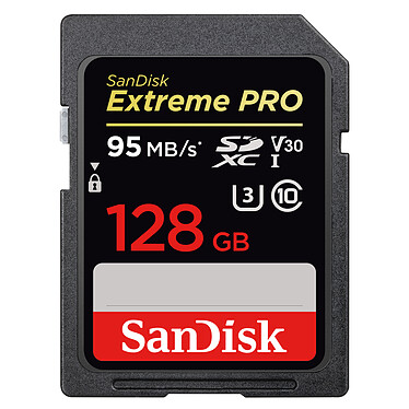 SanDisk Carte mémoire SDXC Extreme PRO UHS-1 U3 V30 128 Go