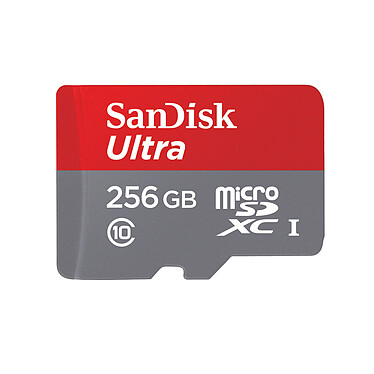 SanDisk Ultra microSDXC UHS-I U1 256 Go + Adaptateur SD Carte mémoire MicroSDXC UHS-I U1 256 Go avec adaptateur SD pour tablettes Android