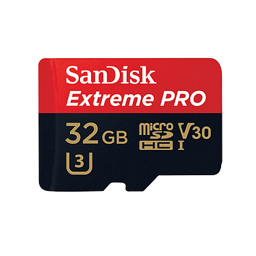 SanDisk Extreme PRO microSDHC UHS-I U3 32 Go + Adaptateur SD