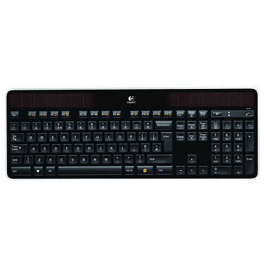 Logitech Wireless Solar Keyboard K750 (Noir) Clavier sans fil à énergie solaire - conception slim et légère (AZERTY, Français)