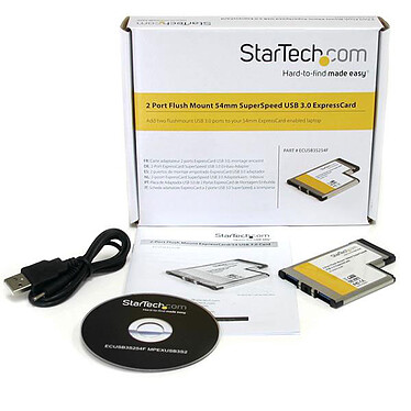 Avis StarTech.com Carte contrôleur ExpressCard/54 vers 2 ports USB 3.0