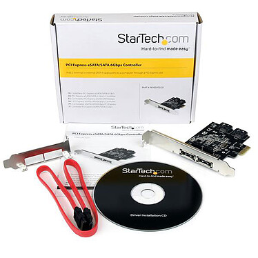 StarTech.com Carte contrôleur PCI-E avec 2 ports SATA III interne et 2 ports eSATA externe · Occasion pas cher