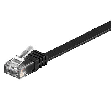 RJ45 cable plano categoría 6 U/UTP 20 m (Negro)