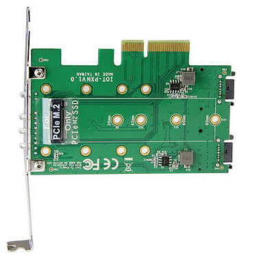 cheap StarTech.com 4x PCI-Express controller card (2x M.2 SATA III 1x M.2 PCI-e NVMe)