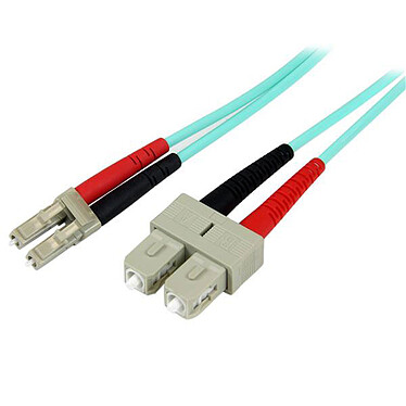StarTech.com Câble fibre optique duplex 50/125 OM3 multimode LC/SC - 2 m - Turquoise