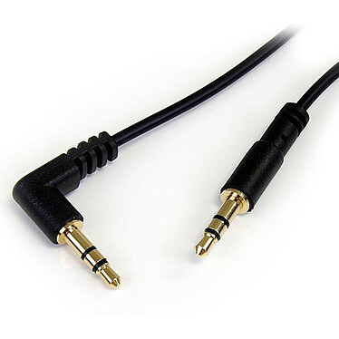 StarTech.com Câble audio stéréo Slim 3,5 mm avec 1 angle droit - M/M - 30 cm Câble audio stéréo jack 3.5 mm avec 1 angle droit (Mâle/Mâle) - 30 cm
