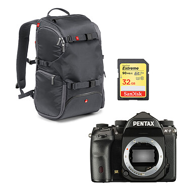 Pentax K-1 + Manfrotto Travel Backpack MB MA-TRV-GY + SanDisk Carte mémoire SDHC Extreme 32 Go
