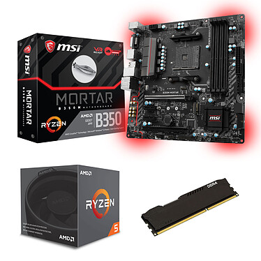 Kit Upgrade PC AMD Ryzen 5 1600 MSI B350M MORTAR 8 Go