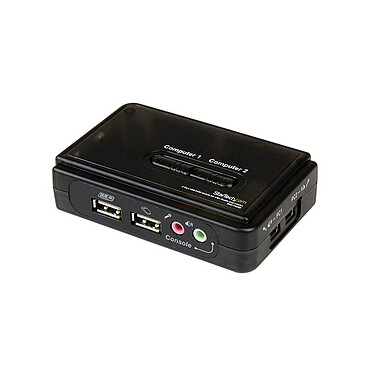 StarTech.com KVM switch notch keyboard mouse, 2 VGA ports, USB and Audio