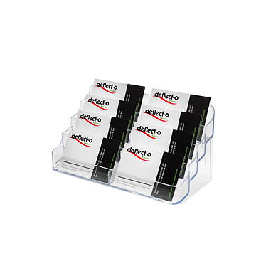 deflecto Business Card Holder transparent 2 x 4 compartments