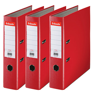 Esselte Standard Lever Arch File 75mm Red x 3