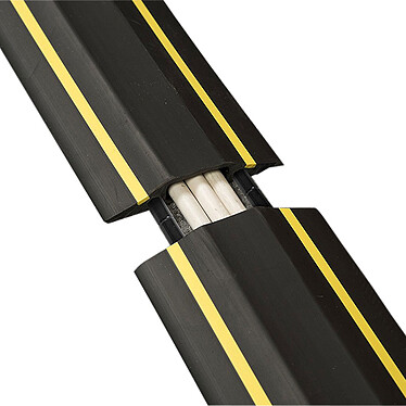 D-Line passe-câble de plancher souple avec raccords (noir et jaune)