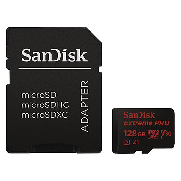 SanDisk Extreme Pro microSDXC UHS-I U3 V30 A1 128 GB + adaptador SD