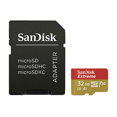 SanDisk Extreme Action Camera microSDHC UHS-I U3 V30 A1 32GB SD Adapter