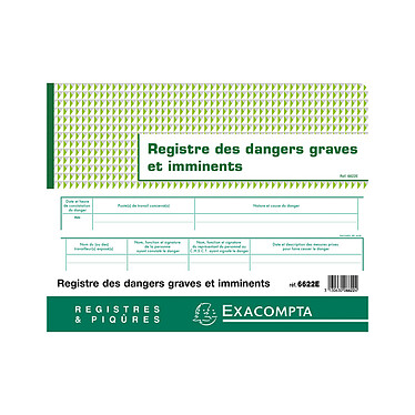 Exacompta Register of Serious and Imminent Hazards