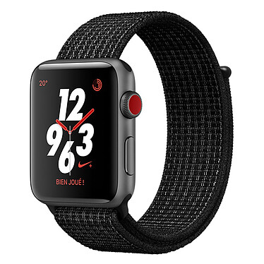 Apple Watch Nike+ Series 3 GPS + Cellular Aluminium Gris Sport Noir/Platine 42 mm